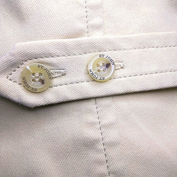 St John Sport Pale Yellow Collared Zip Up Jean Blazer Jacket Size 2P - Picture 10 of 16